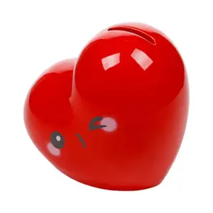 Ceramic Heart Piggy Bank Pink J'Adoramals Puckator image-2