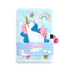Plush Notepad with Lock and Key Puckator Unicorn Magic image-0