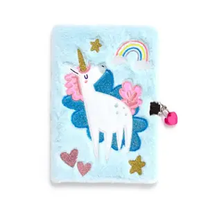 Plush Notepad with Lock and Key Puckator Unicorn Magic image-1