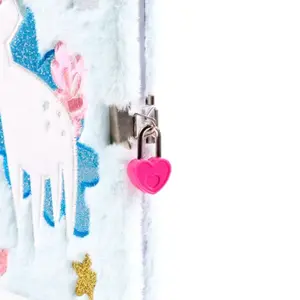 Plush Notepad with Lock and Key Puckator Unicorn Magic image-2