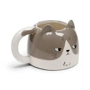 Cat-Shaped Ceramic Mug Puckator Beans & Co Gatsby image-0