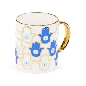 Porcelain Mug Hand Evil Eye Puckator image-0