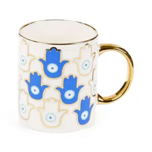 Porcelain Mug Hand Evil Eye Puckator image-1