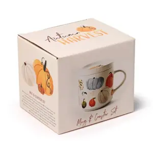 Porcelain Mug with Coaster Autumn Harvest Puckator image-4