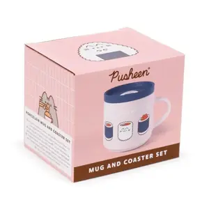 Porcelain Mug with Coaster Puckator Pusheen le Chat Sushi image-4