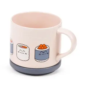 Porcelain Mug with Coaster Puckator Pusheen le Chat Sushi image-3