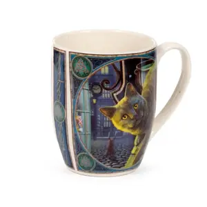 Porcelain Mug Cat on Rusty Cauldron Puckator Lisa Parker image-0
