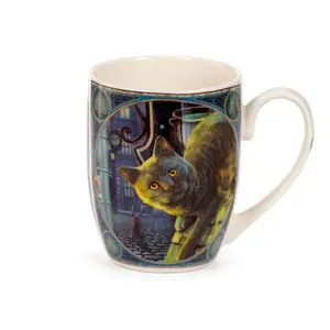 Porcelain Mug Cat on Rusty Cauldron Puckator Lisa Parker image-3