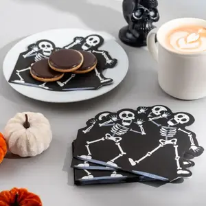 Papierserviette 3-lagig Puckator Halloween Squelette (x12) image-4