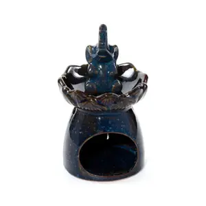 Oil Burner Elephant on Lotus Flower Puckator image-1