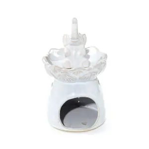 Oil Burner Elephant on Lotus Flower Puckator image-2