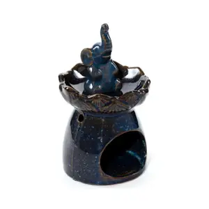 Oil Burner Elephant on Lotus Flower Puckator image-3