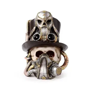 Figurine Dekoration Schädel mit Gasmaske Puckator Steampunk image-1