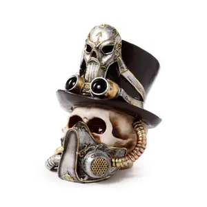 Figurine Dekoration Schädel mit Gasmaske Puckator Steampunk image-2