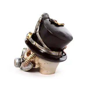 Figurine Dekoration Schädel mit Gasmaske Puckator Steampunk image-3