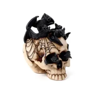 Dekorative Figur Totenkopf mit Fledermaus im Inneren Puckator image-0