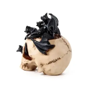 Dekorative Figur Totenkopf mit Fledermaus im Inneren Puckator image-3