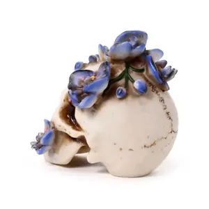 Dekorative Figur Totenkopf mit lila Orchideen Puckator image-3