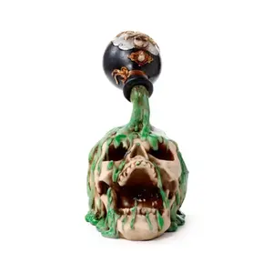 Decorative Skull Figurine with Green Potion Puckator image-1