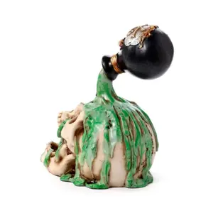 Decorative Skull Figurine with Green Potion Puckator image-3