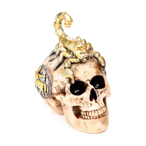 Decorative Skull Figurine with Scorpion Puckator image-0
