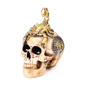 Decorative Skull Figurine with Scorpion Puckator image-2