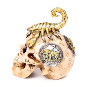 Decorative Skull Figurine with Scorpion Puckator image-3