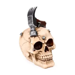 Dekorative Figur Schädel mit Hammer & Nägel Puckator image-0