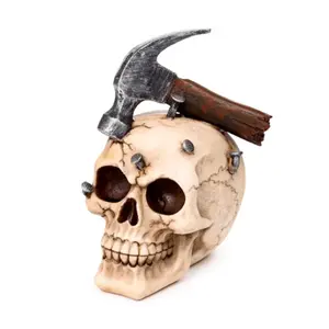 Dekorative Figur Schädel mit Hammer & Nägel Puckator image-2