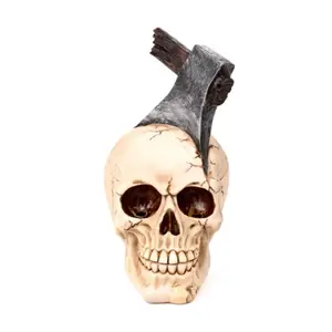 Decorative Skull Figurine with Axe Puckator image-1