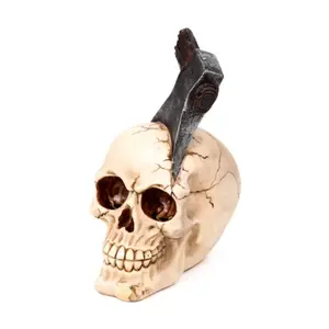 Decorative Skull Figurine with Axe Puckator image-2