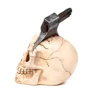 Decorative Skull Figurine with Axe Puckator image-3