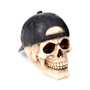 Decorative Skull Figurine with Baseball Cap Puckator image-0