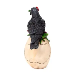 Dekorative Totenkopf Figurine Puckator avec Corbeau et Roses Rouges image-4