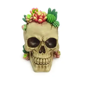 Dekorative Figur Schädel mit Sukkulenten Puckator image-0