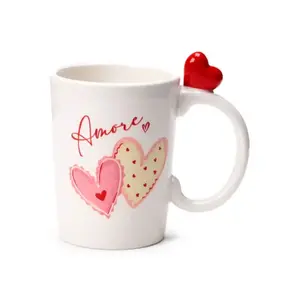Decorated Heart Handle Mug Puckator Amore image-1