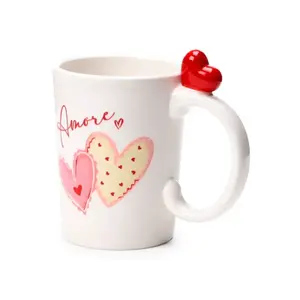 Decorated Heart Handle Mug Puckator Amore image-2