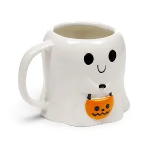 Ceramic Mug in Ghost Shape Puckator Spooky image-0
