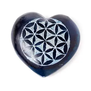 Soapstone Incense Holder Puckator Cœur Fleur de Vie Chakra image-4