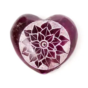 Porte-encens steatytowy Puckator Cœur gravé Chakra image-3