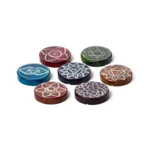 Steatite Incense Holder Engraved Circle Puckator Chakra image-0