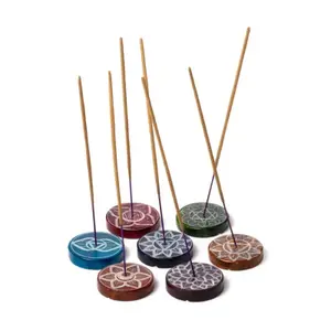 Steatite Incense Holder Engraved Circle Puckator Chakra image-1