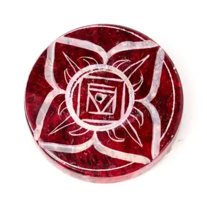 Steatite Incense Holder Engraved Circle Puckator Chakra image-3