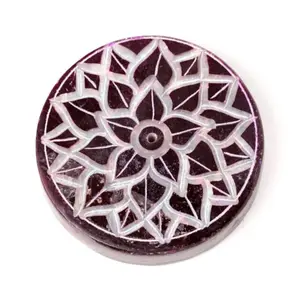 Steatite Incense Holder Engraved Circle Puckator Chakra image-4