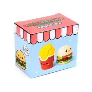 Salt and Pepper Shakers in Ceramic Puckator Hammy le Burger & Frites Foodiemals image-3