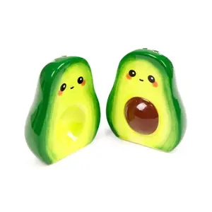 Ceramic Salt and Pepper Shaker Set Puckator Pedro l'Avocat Foodiemals image-0