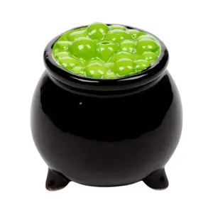 Ceramic Salt and Pepper Shaker Witch Hat and Cauldron Puckator Spooky image-1