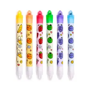 Scented Erasable Highlighters Puckator Foodiemals Fruits (x6) image-0