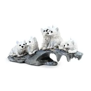 Figurine von Wolfsküken, die auf einem Felsen spielen Puckator image-2