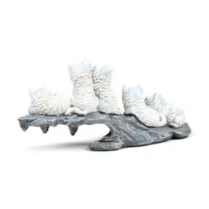 Figurine von Wolfsküken, die auf einem Felsen spielen Puckator image-4